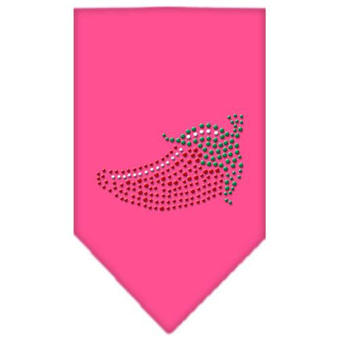 Chili Pepper Rhinestone Bandana Bright Pink Small