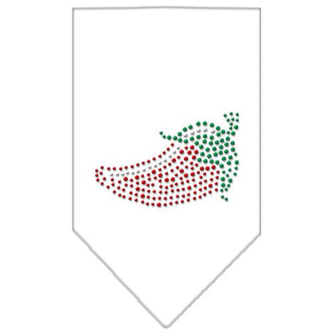 Chili Pepper Rhinestone Bandana White Small