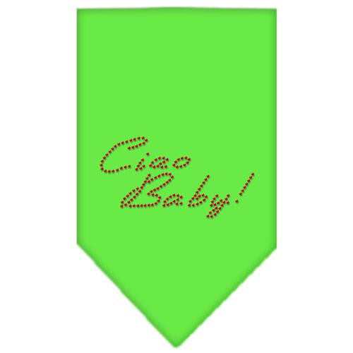 Ciao Baby Rhinestone Bandana Lime Green Small