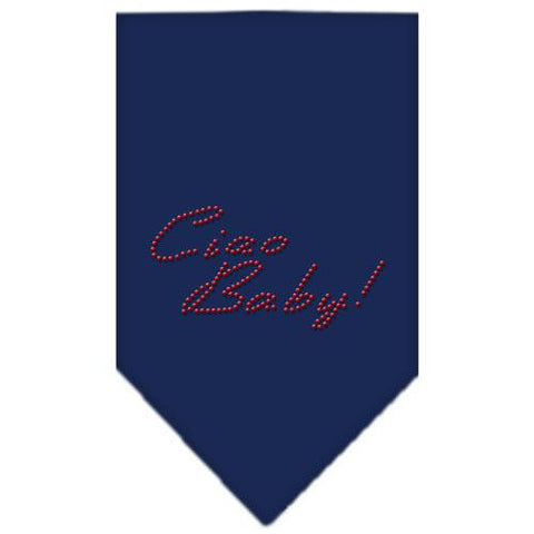 Ciao Baby Rhinestone Bandana Navy Blue Small