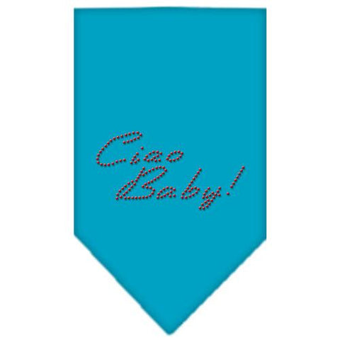 Ciao Baby Rhinestone Bandana Turquoise Small