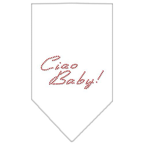 Ciao Baby Rhinestone Bandana White Small