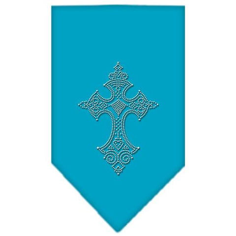 Cross Rhinestone Bandana Turquoise Small