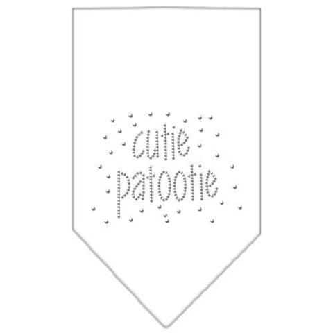 Cutie Patootie Rhinestone Bandana White Large