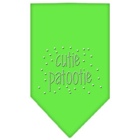 Cutie Patootie Rhinestone Bandana Lime Green Small