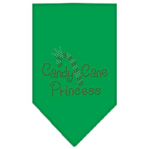 Candy Cane Princess Rhinestone Bandana Emerald Green Small