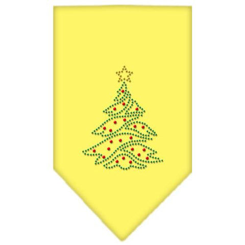 Christmas Tree Rhinestone Bandana Yellow Large