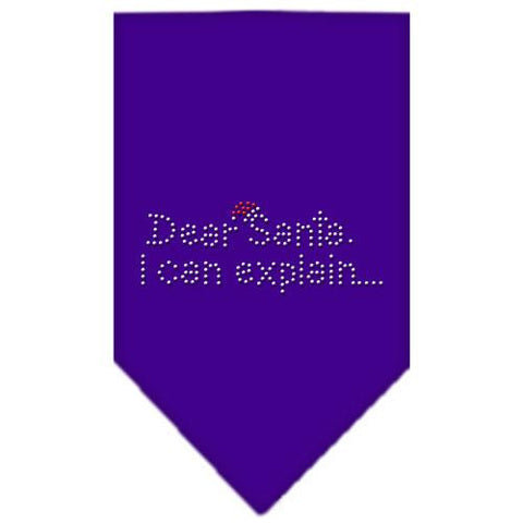 Dear Santa Rhinestone Bandana Purple Small