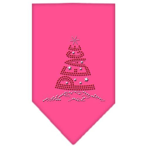 Peace Tree Rhinestone Bandana Bright Pink Large