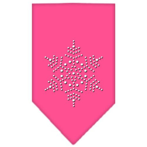 Snowflake Rhinestone Bandana Bright Pink Large