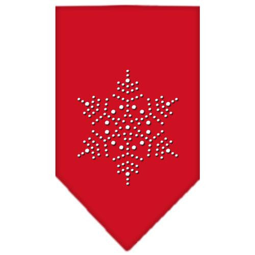 Snowflake Rhinestone Bandana Red Large