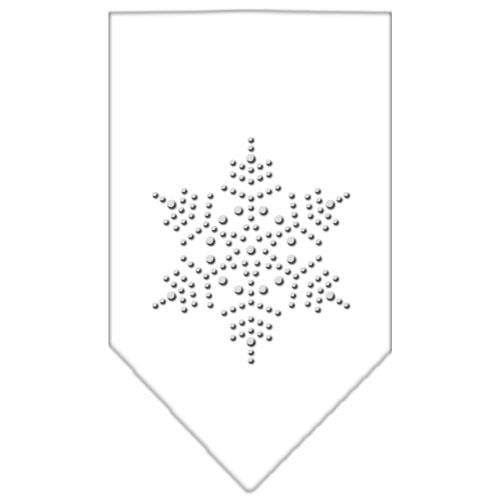 Snowflake Rhinestone Bandana White Small