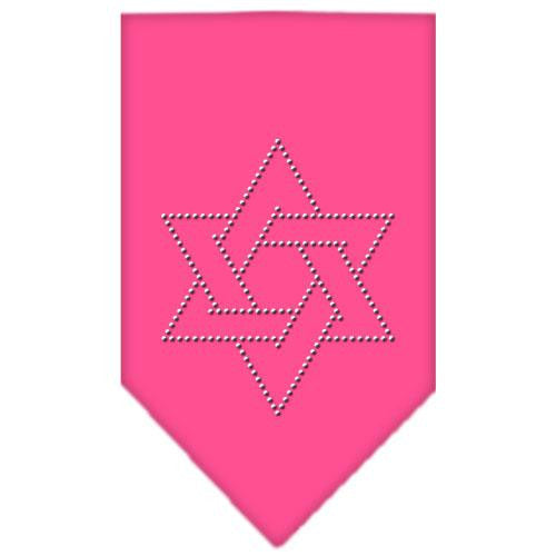 Star Of David Rhinestone Bandana Bright Pink Small