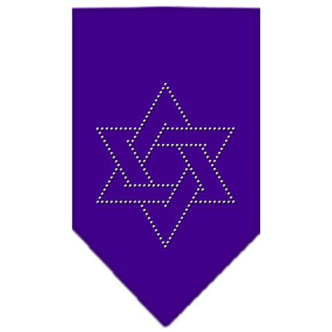 Star Of David Rhinestone Bandana Purple Small