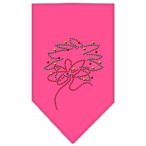 Wreath Rhinestone Bandana Bright Pink Small