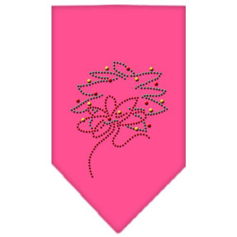 Wreath Rhinestone Bandana Bright Pink Small