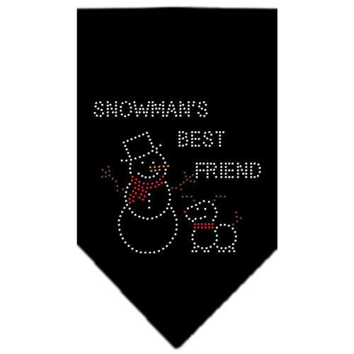 Snowman's Best Friend Rhinestone Bandana Black Large