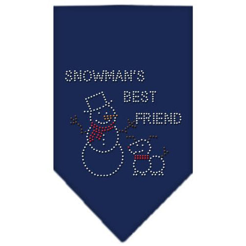 Snowman's Best Friend Rhinestone Bandana Navy Blue large