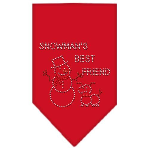 Snowman's Best Friend Rhinestone Bandana Red Large