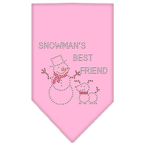 Snowman's Best Friend Rhinestone Bandana Light Pink Small