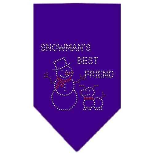 Snowman's Best Friend Rhinestone Bandana Purple Small