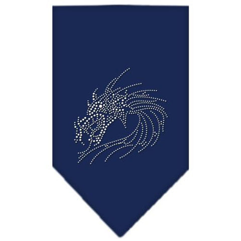 Dragon Rhinestone Bandana Navy Blue Small