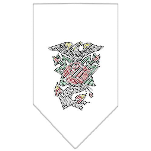 Eagle Rose Rhinestone Bandana White Small