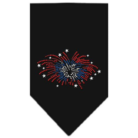 Fireworks Rhinestone Bandana Black Large