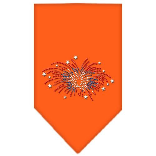 Fireworks Rhinestone Bandana Orange Large