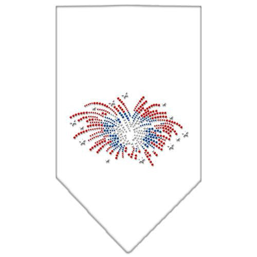 Fireworks Rhinestone Bandana White Small