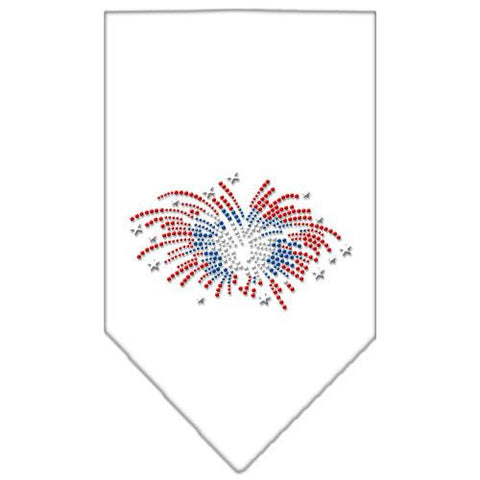 Fireworks Rhinestone Bandana White Small