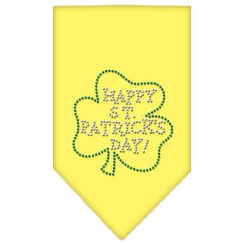 Happy St. Patricks Day Rhinestone Bandana Yellow Large