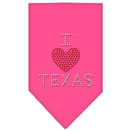 I Heart Texas Rhinestone Bandana Bright Pink Large