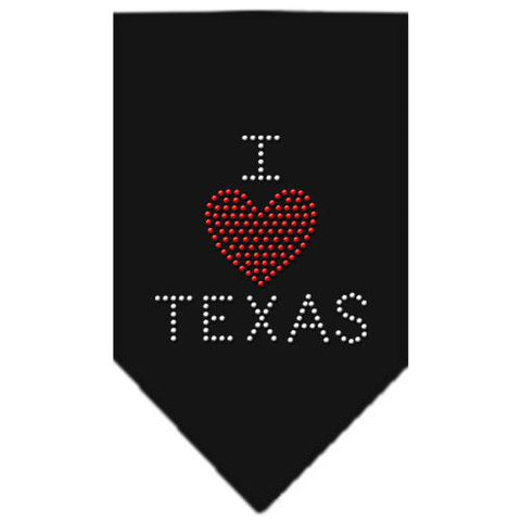 I Heart Texas Rhinestone Bandana Black Small