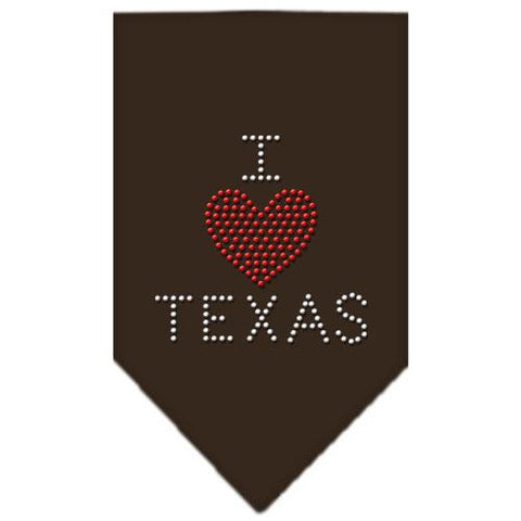 I Heart Texas Rhinestone Bandana Cocoa Small