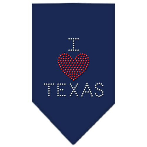 I Heart Texas Rhinestone Bandana Navy Blue Small