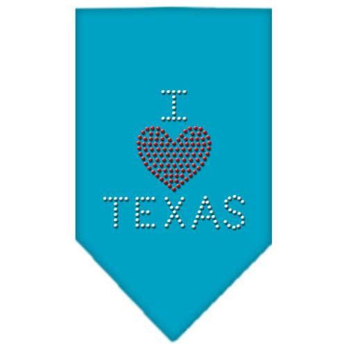 I Heart Texas Rhinestone Bandana Turquoise Small