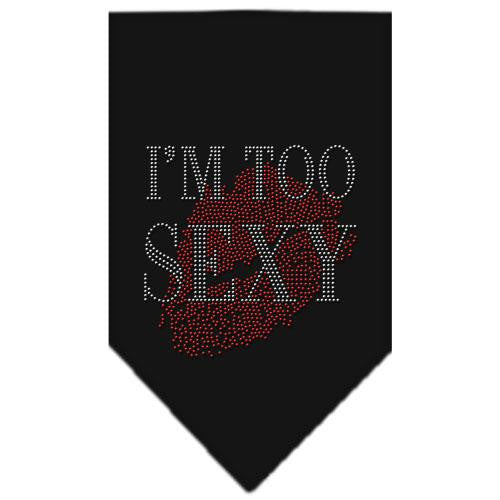 I'm Too Sexy Rhinestone Bandana Black Large