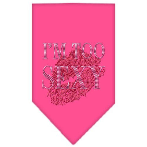 I'm Too Sexy Rhinestone Bandana Bright Pink Small