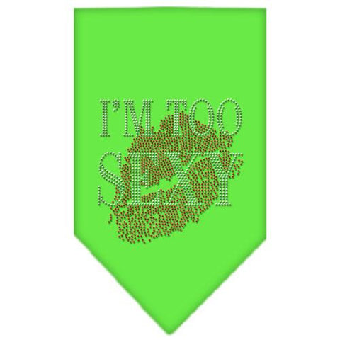 I'm Too Sexy Rhinestone Bandana Lime Green Small