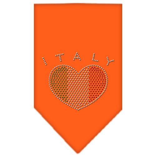 Italy  Rhinestone Bandana Orange Small