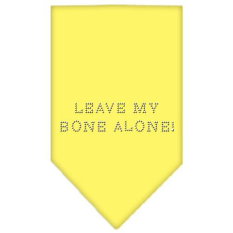 Leave My Bone Alone Rhinestone Bandana Yellow Large