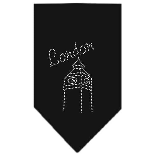 London Rhinestone Bandana Black Large