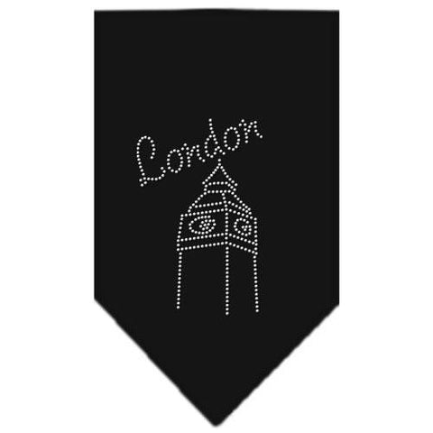 London Rhinestone Bandana Black Large