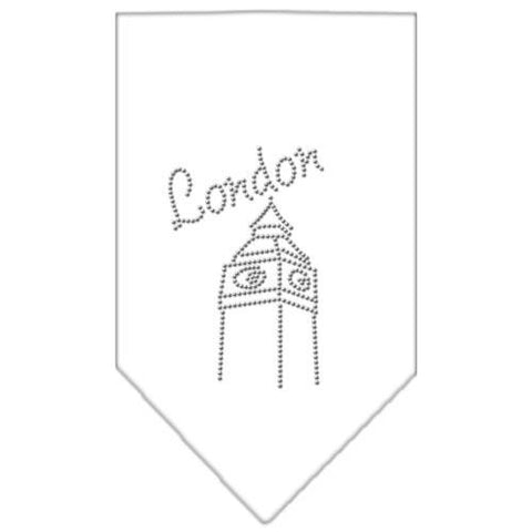 London Rhinestone Bandana White Large