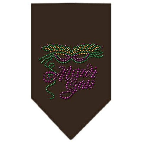 Mardi Gras Rhinestone Bandana Cocoa Small