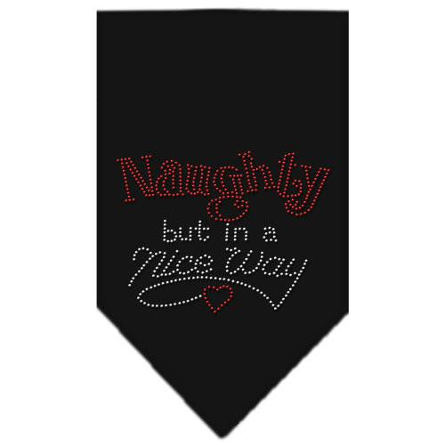 Naughty but in a Nice Way Rhinestone Bandana Black Large