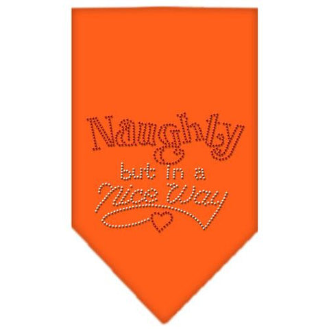 Naughty but in a Nice Way Rhinestone Bandana Orange Large