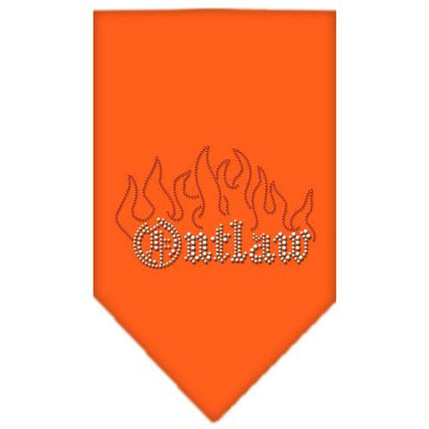 Outlaw Rhinestone Bandana Orange Large