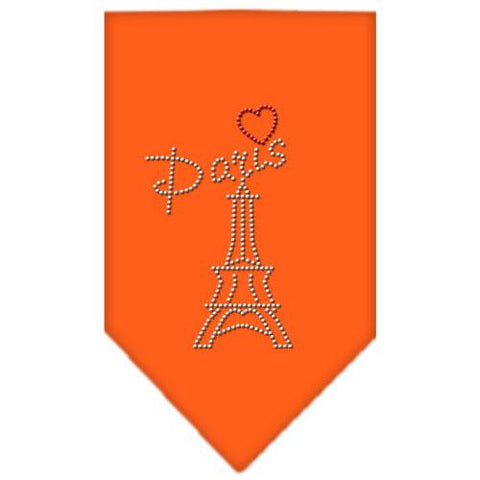 Paris Rhinestone Bandana Orange Large